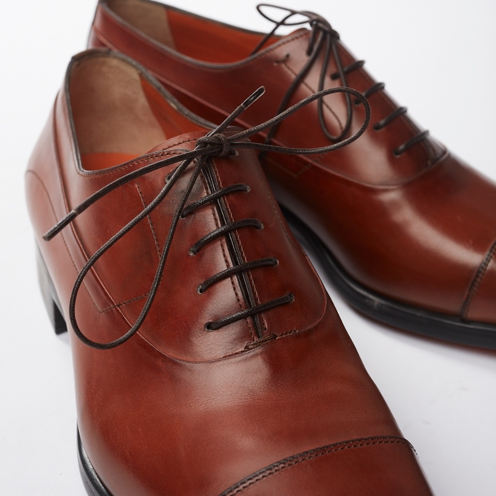 🆕️ NWT Santoni Brown Cap-toe Oxford Sz 8UK/9US - Picture 4 of 8